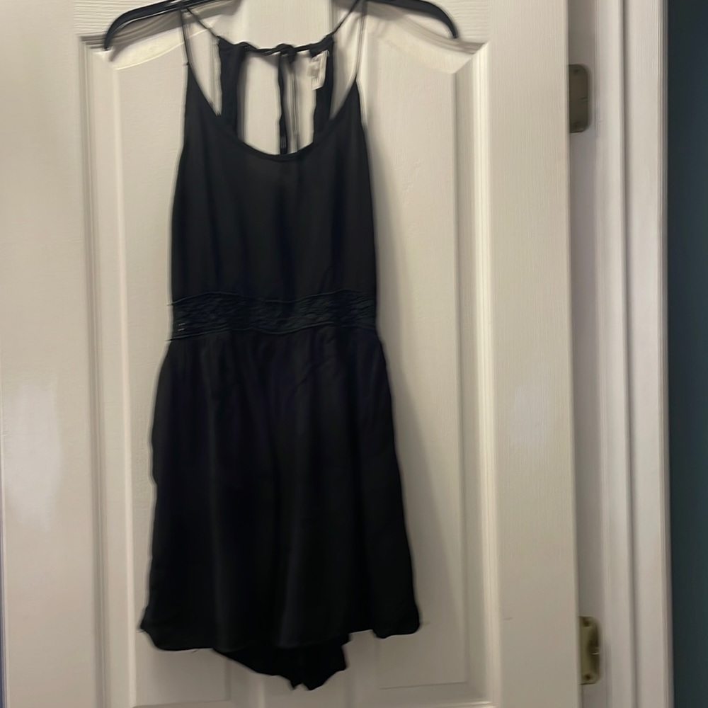 Urban outfitters Mona B black romper with lace waist siz small